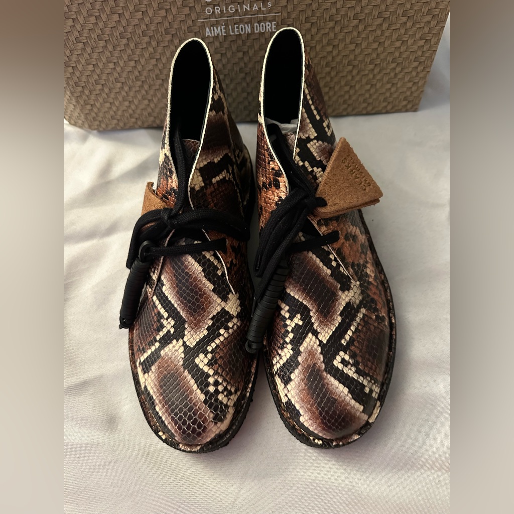 Aime Leon Dore X Clark’s Snakeskin Desert Boot Size 8.5 New Box Slightly Damaged